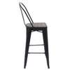 Tabouret de bar haut siège en bois thumb 1