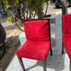 Chaise tissu rouge moderne bois solide confortable thumb 7