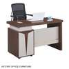 Table de Bureau bois 3 tiroirs finition sombre thumb 1