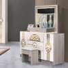 CHAMBRE A COUCHER ARMOIRE 6BATTANTS 5PIECES BEIGE BLANC thumb 2
