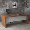 Bureau de direction bois clair 3 tiroirs design épuré thumb 1
