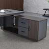 Bureau moderne gris anthracite grand format avec rangement thumb 5