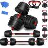 Set d'Haltères bitumineux 20kg et Kettlebells thumb 5