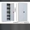 Armoire métallique 180 cm gris clair 5 étagères verrou thumb 1