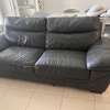 Salon cuir 6 places gris +1 canape en tissu offert thumb 0