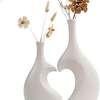 Ensemble 3 vases décoratifs or blanc design moderne thumb 7