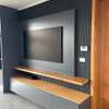 Meuble TV mural design LED blanc effet marbre thumb 2
