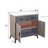 Buffet moderne bois clair 2 tiroirs 2 portes gris thumb 4