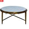 TABLE BASSE REF TD-5 90X90X45 MARBRE DOREE RECONDITIONNEE thumb 1