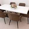 Table à manger design + 6 chaises en cuir — Comme neuve thumb 4