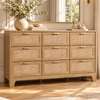 Commode bois naturel 9 tiroirs beige clair design thumb 2