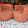 Fauteuils design orange tissu doux lot de 2 thumb 1