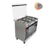 CUISINIERE ASTECH 5FEUX 90X60+FOUR A GAZ FULL OPTION GRIS thumb 0
