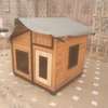 Niche Chien Bois Sapin - Grande Taille Toit Gris thumb 2