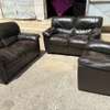 Ensemble canapé cuir marron 3-2-1 places classique thumb 1