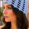 Bonnet crochet bleu clair perlé taille unique thumb 0