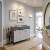 Buffet moderne blanc gris 5 portes LED intégré thumb 3