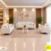 Salon 6 places tissu gris pieds bois clair thumb 1