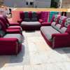 Salon 7 places bordeaux et gris confort thumb 1