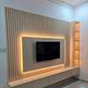 Meuble TV mural design LED blanc effet marbre thumb 1