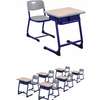 Table individuelle avec chaise  et dossier en plastique thumb 2