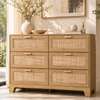 Commode bois naturel 9 tiroirs beige clair design thumb 1