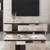 Ensemble meuble TV et table basse beige effet marbré thumb 0