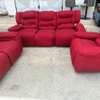 Canapé 6 places rouge vif tissu doux moderne thumb 0