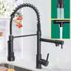Robinet flexible noir mat pivotant double jet thumb 0