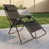 Chaise longue jardin pliable acier noire confortable thumb 1