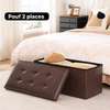 Pouf de rangement 2 places pliable en similicuir thumb 0