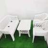 Salon jardin plastique blanc 4 places + table thumb 0