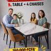 Ensemble table marbre + 4 chaises marron noir thumb 2