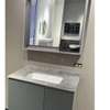 Meuble salle de bain moderne vasque intégrée gris clair thumb 2