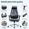 Chaise bureau ergonomique cuir noir dossier haut thumb 6