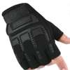 Gants moto demi-doigts cuir noir renforcés thumb 2
