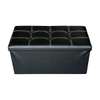 Pouf de rangement 2 places pliable en similicuir thumb 1