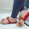 Sandales bijoux rouges femme mules plates confort thumb 0