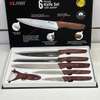 Ensemble 6 couteaux cuisine lame inox bloc bois thumb 3