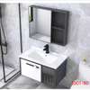 Meuble salle de bain moderne 80x60 cm gris blanc thumb 4
