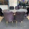 TABLE A MANGER 6PLACES 80X140 METALIQUE OVAL NOIR thumb 2