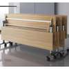 Bureau pliant roulettes bois clair structure métal thumb 1