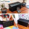 Pouf de rangement 2 places cuir thumb 0