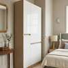 Armoire blanche 3 portes 2 tiroirs design moderne thumb 2