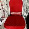 Chaise banquet rouge rembourrée dossier arrondi thumb 0
