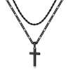 Chaîne croix homme noir mat, Argent,  Or luxe thumb 3