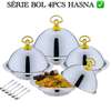 Plats de service Hasna x4 en inox avec couvercles thumb 1