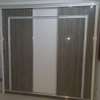 Armoire 4 portes béton gris avec miroir intégré thumb 2