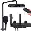 Ensemble douche pluie noir mat carré + douchette main thumb 10
