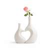 Ensemble 2 vases céramique blanc cassé motif cœur thumb 5